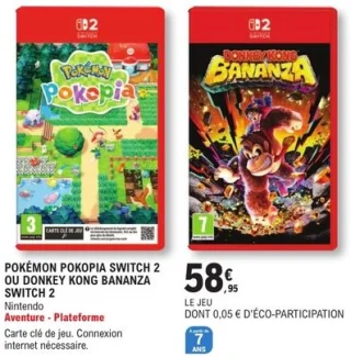 Pokémon Pokopia ou Donkey Kong Bananza Nintendo Switch 2