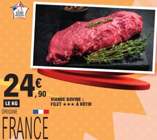 Viande bovine : Filet ★★★ à rôtir