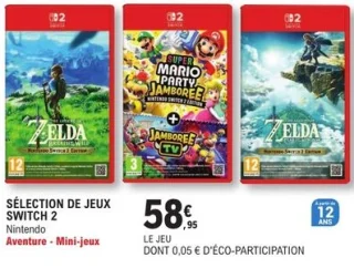 Sélection De Jeux Switch 2 (The Legend of Zelda, Super Mario Party Jamboree)