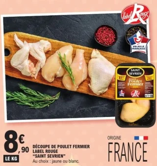 Découpe de poulet fermier Label Rouge Saint Sevrien