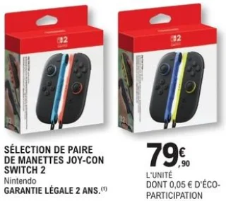 SÉLECTION DE PAIRE DE MANETTES JOY-CON SWITCH 2 Nintendo