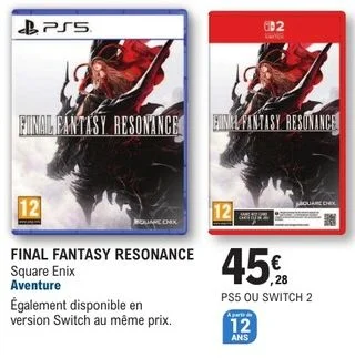 FINAL FANTASY RESONANCE PS5 ou SWITCH 2