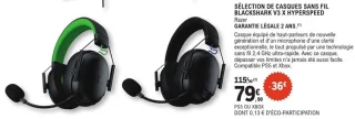 Sélection de casques sans fil BlackShark V3 X HyperSpeed Razer