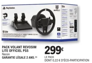 Pack volant Revosim Lite Officiel PS5 Nacon