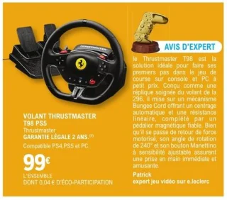 Volant T98 PS5 Thrustmaster