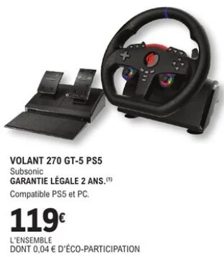 Volant 270 GT-5 PS5 Subsonic