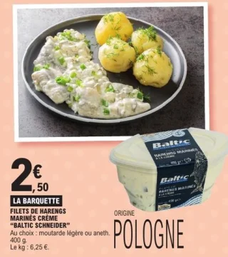Filets de harengs marinés crème Baltic Schneider