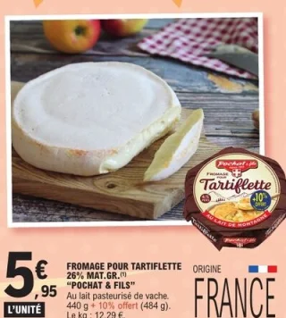 Fromage pour Tartiflette 26% Mat. Gr. Pochat & Fils
