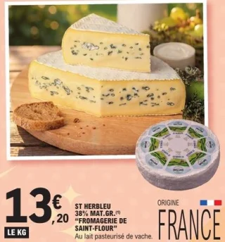 St Herbleu 38% Mat. Gr. Fromagerie de Saint-Flour