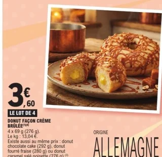 4 Donut façon crème brûlée