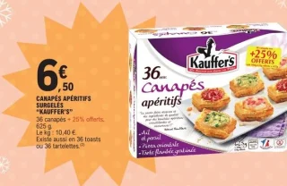 Canapés apéritifs surgelés Kauffer's