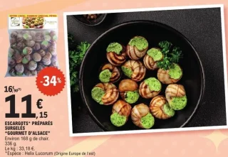 Escargots préparés surgelés Gourmet d'Alsace