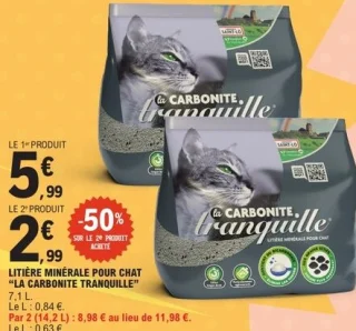 Litière minérale pour chat La Carbonite Tranquille