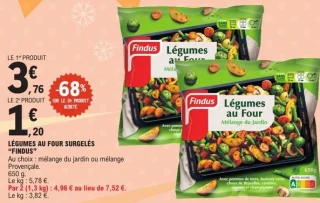 Légumes au four surgelés Findus