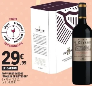 Vin rouge AOP Haut-Médoc Moulin de Reysson Dourthe
