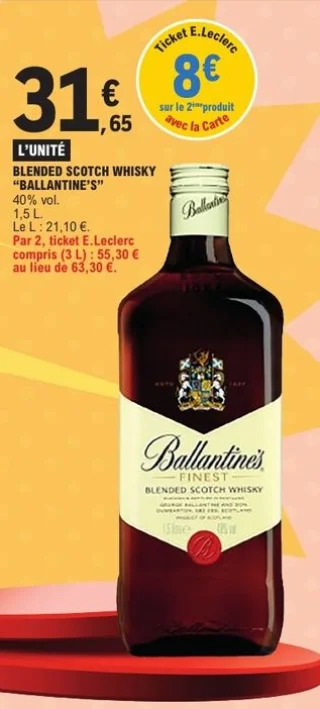 Blended Scotch Whisky Ballantine's 40% vol. 1,5 L