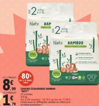 Couches écologiques bamboo "Naty"