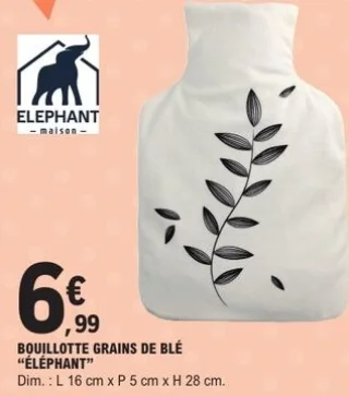 Bouillotte grains de blé Éléphant