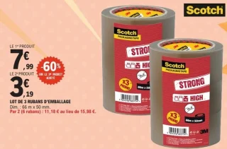 Lot de 3 rubans d'emballage Scotch
