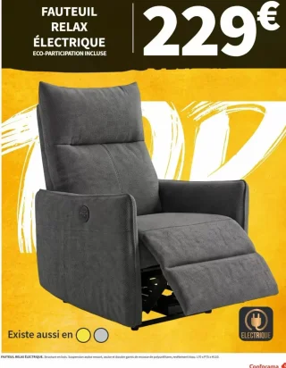 Fauteuil relax électrique Conforama