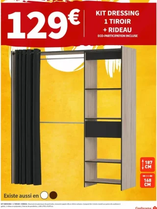 Kit dressing 1 tiroir + rideau Conforama