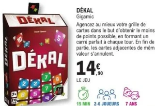 Jeu de cartes Dékal Gigamic