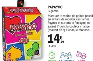 Jeu de cartes Papayoo Gigamic