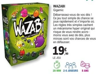 Jeu de société Wazabi Gigamic