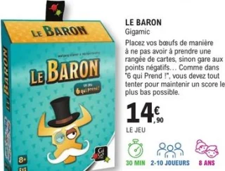 Jeu de cartes Le Baron Gigamic
