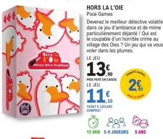 Jeu Hors la l'Oie Pixie Games