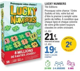 Jeu de société LUCKY NUMBERS Tiki Editions