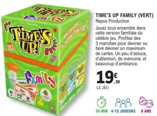 Jeu de société TIME'S UP FAMILY (VERT) Repos Production