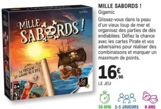 Jeu de société Mille Sabords ! Gigamic