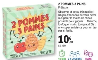 Jeu de société 2 Pommes 3 Pains Prétexte