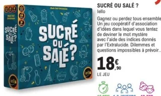 Jeu de société Sucré ou Salé ? iello