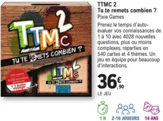 Jeu de société TTMC 2 Tu te remets combien ? Pixie Games