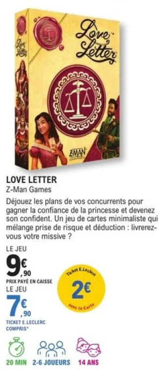 Jeu de cartes Love Letter Z-Man Games