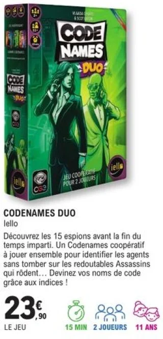 Jeu de société Codenames Duo Iello