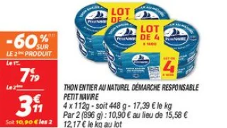 Thon entier au naturel démarche responsable