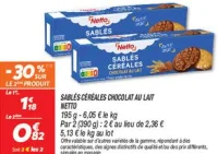 Sablés céréales  chocolat au lait