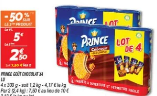 Prince goût chocolat x4