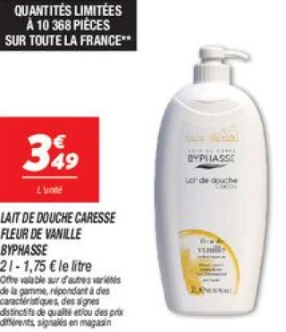 Lait de douche caresse fleur de vanille