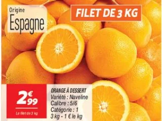 Orange à dessert Naveline Filet de 3 kg