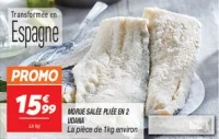 Morue salée pliée en 2 