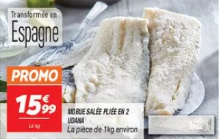 Morue salée pliée en 2 