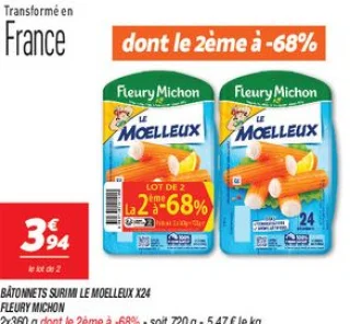 Bâtonnets surimi le moelleux x24 