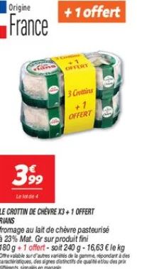 Le crottin de chèvre x3 + 1 offert