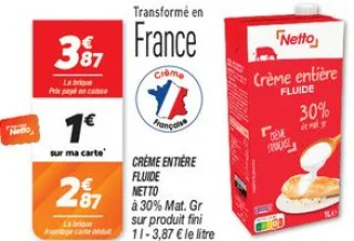 Crème entière fluide 