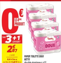 Papier toilette doux Netto double épaisseur