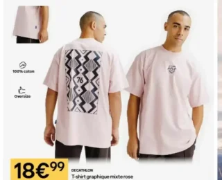 DECATHLON T-shirt graphique mixte rose